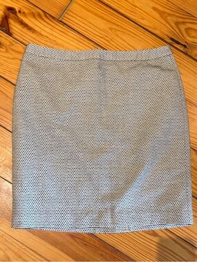 LOFT Skirt with Black Micro-Dot Pattern